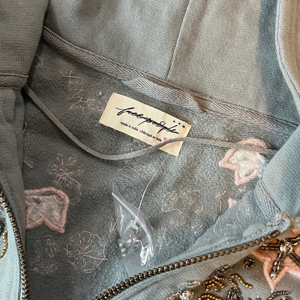 Free People Glitter Oversized Hoodie Size Medium NWT - Picture 10 of 17